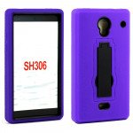 Wholesale Sharp Aquos Crystal SH306 Armor Hybrid Kickstand Case (Purple)